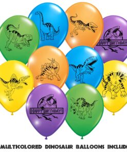 Dinosaur World Jurassic Style Birthday Balloons - Party Pack - 35 Large 12" Latex Balloons in Assorted Colors 14 81Syjie5rBL