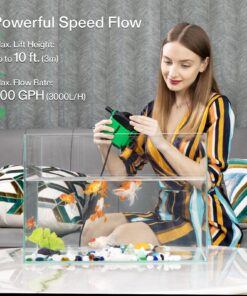 VIVOSUN 800GPH Submersible Pump(3000L/H, 24W), Ultra Quiet Water Fountain Pump with 10ft. High Lift with 6.5ft. Power Cord, 3 Nozzles for Fish Tank, Pond, Aquarium, Statuary, Hydroponics Green 16 81SzHcI IkL