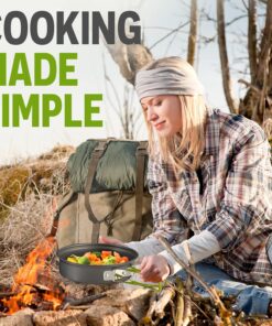 Wealers Camping Cookware 11 Piece Outdoor Mess Kit Backpacking| Trailblazing add on | Compact| Lightweight| Durable with Chef Pots, Bowls, Utensils and Mesh Carry Bag Included (11 Piece Set) 25 81T E4dFFQL