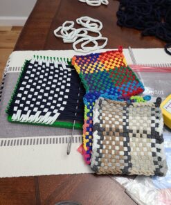 Friendly Loom 7" Potholder Kit Green Metal Loom and Bright Rainbow Color Cotton Loops, Makes 2 Potholders, MADE IN THE USA by Harrisville Designs. Multicolor 44 81T c1wM9uL