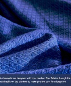 DANGTOP Cooling Blankets, Bamboo Blanket for All-Season, Cooling Blankets Absorbs Body Heat to Keep Cool on Warm Night, Ultra-Cool Lightweight Blanket for Bed (Navy Blue, 90x108 inches) Navy Blue 11 81T05qHJloL
