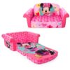 Marshmallow Furniture Kids 2 in 1 Flip Open Foam Compressed Lightweight Lounging Sofa and Extendable Sleeper Couch, Minnie Mouse, Pink 13 81T0BkllREL