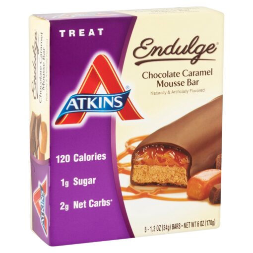 Atkins Endulge Treat, Chocolate Caramel Mousse Bar, 1.2 Ounce, 5 Count (Pack of 3)