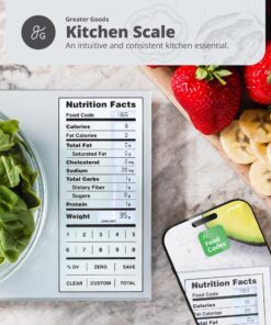 Greater Goods Nutrition Scale, Food Grade Glass, Calorie Counting Scale, Meal Prep Scale, and Weight Loss Scale, Designed in St. Louis, Silver 25 81T1LkDTL