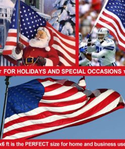 VSVO US American Flag 4x6 Ft - Heavy Duty 300D Oxford Nylon Embroidered US Flags, Embroidered Stars, Sewn Stripes, Indoor/Outdoor, Vibrant Colors, Brass Grommets USA 24 81T2ytRwRpL