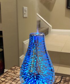 Porseme Essential Oil Diffuser 3D Glass Aromatherapy Ultrasonic Humidifier Cool Mist, Auto Shut-Off, Timer Setting, BPA Free for Home Office Hotel Yoga Gym Leisure SPA Gift 100ml B1-100ml Volcano 30 81T3 GYkS5L