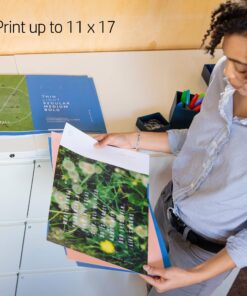 HP OfficeJet Pro 7740 Wide Format All-in-One Color Printer with Wireless Printing, Works with Alexa (G5J38A), White/Black 34 81T3B1R6LML