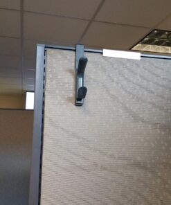 Recycled Cubicle Coat Hook, 2 Hook, Plastic, Charcoal 24 81T3q6I9M1L