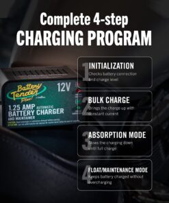 Battery Tender Plus 12V Battery Charger and Maintainer: 1.25 AMP Powersport Battery Charger and Maintainer for Motorcycles, ATVs, UTVs - Smart 12 Volt Automatic Float Charger - 021-0128 28 81T4JOxAqHL