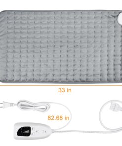 Heating Electric Pad for Back, Shoulders, Abdomen, Legs, Arms, Electric Fast Heat Pad with Heat Settings, Auto Shut Off, Silver Gray (33'' × 17'') 33''×17'' 11 81T4YcdnUQL