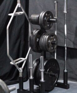 Olympic 2-inch Weight Plate Tree Rack with 6 Barbell Holders - Holds Up to 800 lbs. of Olympic Weight Plates – Workout & Lifting Equipment for Professional & Home Gym Storage Use - Assembly Required 24 81T5 TO05PL