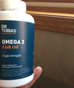 Dr. Tobias Omega 3 Fish Oil, 800 mg EPA 600 mg DHA Omega 3 Supplement for Heart, Brain & Immune Support, Absorbable Triple Strength Fish Oil Supplements - 2000 mg Per Serving, 180 Softgels 90 Servings 37 81T5 sBXROL