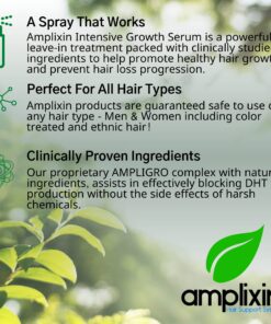 Intensive Biotin Hair Growth Serum - Spray - Hair Loss, Receding Hairline & Pattern Baldness Treatment For Women & Men With Thinning Hair - Dht Blocker - Sulfate-Free by Amplixin (2oz) Biotin Serum 26 81T5xIUV5rL