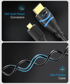 BlueRigger Micro HDMI to HDMI Cable (6 FT, 4K 60Hz, HDR, High Speed, Ethernet) - Compatible with GoPro Hero 7/6/5/4, Raspberry Pi 4, Sony A6000/A6300 Camera, Nikon B500, Lenovo Yoga 3 Pro, Yoga 710 6FT 18 81T68d8SyXL