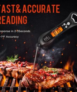 Alternative view of Instant Read Meat Thermometer Digital for Cooking, Fast & Precise Digital Food Thermometer with Backlight, Magnet, Calibration, and Foldable Probe for Deep Fry, BBQ, Grill, and Roast Turkey,LCD Black
