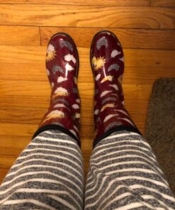 Sloggers Waterproof Garden Rain Boots for Women - Cute Mid-Calf Mud & Muck Boots with Premium Comfort Support Insole, (Chickens Barn Red), (Size 10) 30 81T6k5R1WzL