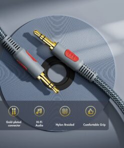 Ruaeoda 3.5mm Aux Audio Cable 30 ft, AUX Cord Braid 3.5mm to 3.5 mm Stereo Audio Cable 1/8 Shielded AUX Headphone Cable Extension Male to Male Outdoor Auxillary Stereo Audio Cable Cord 30 Feet 11 81T7VQNYs3L