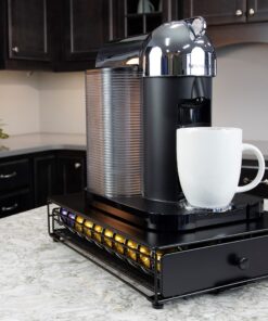 Alternative view of Nifty Vertuoline Rolling Coffee Pod Drawer – Satin Black Finish, 40 Pod Capsule Holder, Compact Under Coffee Pot Storage, Office or Home Kitchen Counter Organizer Satin Black Finish | 40 Pod Capsule Holder