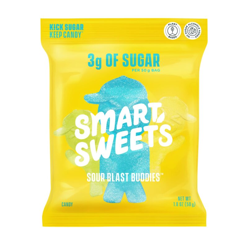 Catalog 9 SmartSweets Sour Blast Buddies, 1.8oz (Pack of 12), Candy with Low Sugar (3g), Low Calorie (100), No Artificial Sweeteners, Plant-Based, Gluten-Free, Healthy Snack for Kids & Adults 1.8 Ounce (Pack of 12)