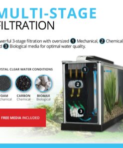 Fluval SPEC Freshwater Aquarium Kit, Aquarium with LED Lighting and 3-Stage Filtration, 2.6 Gallon, Black, Large Breeds 2.6 Gal. 41 81TA9EHDrbL 1