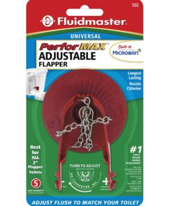 Fluidmaster 502P21 PerforMAX Universal Water-Saving Long Life Toilet Flapper for 2-Inch Flush Valves, Adjustable Solid Frame Design, Easy Install, Red, 1 pack 21 81TAsDSyHOL