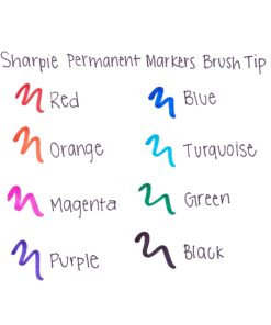 SHARPIE Brush Tip Permanent Markers, 8 Colored Markers (1810703) 8-Count 9 81TBb2KGKIL