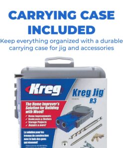 Kreg R3 Jr. Pocket-Hole Jig System - Portable Kreg Pocket-Hole Jig - Easy Clamping & Adjusting - Includes Positioning Sliders - For Materials 1/2" to 1 1/2" Thick 32 81TCH7cNXxL
