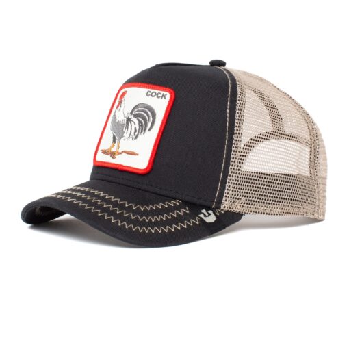 Goorin Bros. Trucker Hat Men - Mesh Baseball SnapBack Cap - The Farm One Size Black (Rooster)