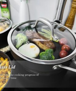 Wodillo Pots and Pans set, Nonstick Kitchen Cookware Sets, 5 PCS Induction Cookware Set, Non Stick Cooking Set w/Frying Pans & Saucepans,Dishwasher Safe, Oven Safe to 420°F 5PCS/Black 35 81TDW AEauL