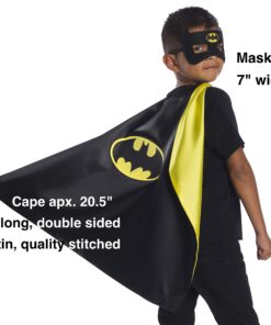 Rubie's Super Hero Cape Set Officially licensed DC Comics Assortment 4 Capes, 3 Masks, and 1 Chest Piece, Black, Yellow and Red,One Size (Amazon Exclusive) Boys 14 81TFGX374gL