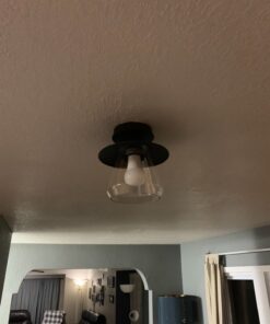 Globe Electric 64846 1-Light Semi-Flush Mount Ceiling Light, Oil Rubbed Bronze, Clear Glass Shade, Ceiling Light Fixture, Bedroom Lights for Ceiling, Dining Light Fixture, Bulb Not Included Oil-Rubbed Bronze 104 81TFbBD7C3L