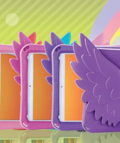 KIQ Kid Friendly Case for iPad 9.7 6th Generation, Cute Heavy Duty Protection Stand Shoulder Strap for Apple iPad 9.7 5th Generation 2017 2018 - Angel Wing Hot Pink 11 81TFcdt4qiL