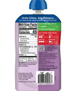 Plum Organics Stage 2 Organic Baby Food - Apple and Broccoli - 4 oz Pouch (Pack of 12) - Organic Fruit and Vegetable Baby Food Pouch Apple,Brocolli 13 81TH4zP82CL