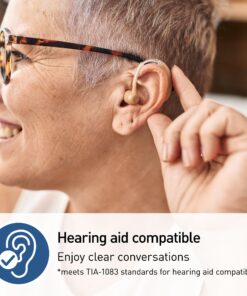 Panasonic Amplified Cordless Phone with Slow Talk, 40dB Volume Boost, 100dB Loud Visual Ringer, Hearing Aid Compatibility, Large Screen and Backlit Keypad - KX-TGM420W - 1 Handset (White) White 13 81THMWhr5kL