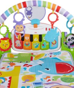 Fisher-Price Baby Playmat Deluxe Kick & Play Piano Gym & Maracas with Smart Stages Learning Content,5 Linkable Toys & 2 Soft Rattles (Amazon Exclusive) Kick N Play Green + Maracas 42 81TLF x7dpL 1