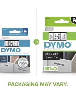 Alternative view of DYMO Standard D1 Labeling Tape for LabelManager Label Makers, Black Print on White Tape, 1/2'' W x 23' L, 1 Cartridge (45013) 1 Pack