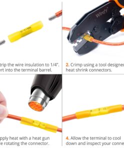 Wirefy 180 PCS Heat Shrink Butt Connectors Kit - Marine Grade Wire Butt Splice Connectors - Electrical, Waterproof - 22-10 AWG Butt Connector Kit - 22-10 AWG 14 81TMWGAEa5L