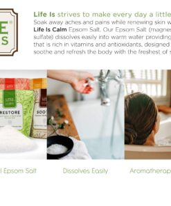 Alternative view of Life Is Calm Epsom Salt Spa 6-Pack l Dissolvable Therapy Formulas for Bath (Restore, Clense, Relax, Balance, Purify & Soothe) 11 Ounce (Pack of 6)