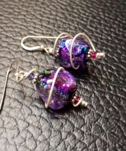 Body Candy Handcrafted 925 Silver Purple Dichroic Drop Dangle Earrings Created with Crystals 48 81TNc5pTm8L