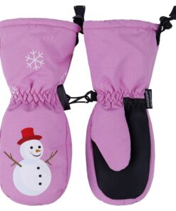 ANDORRA Kids Insulation Ski Mittens Boys Girls Snow Mittens Winter Gloves Pink/Snowman XS(2-3Y) 14 81TPJ95r3OL