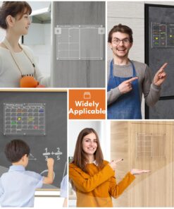 Magnetic Acrylic Calendar for Fridge,2 Pack 12"x16" Clear Fridge Calendar Dry Erase Magnetic Planning Boards Set Includes 6 Colorful Highlight Markers,Magnetic Pen Holder and Erase Towel Monthly Planner+Weekly Planner 26 81TRDGPKzML