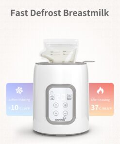 Bottle Warmer, GROWNSY 8-in-1 Fast Baby Milk Warmer with Timer for Breastmilk or Formula, Accurate Temperature Control, with Defrost, Sterili-zing, Keep, Heat Baby Food Jars Function Gray 28 81TRKlIPMaL