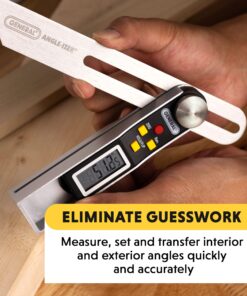 General Tools T-Bevel Gauge & Protractor #828 - Digital Angle Finder with Full LCD Display & 8" Stainless Steel Blade No Bubble Level 9 81TRkh3IxOL