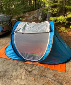 Abco Small Pop Up Tent and Automatic Instant Portable Cabana Beach Small Tent - 2 Person Pop Up Tent - 2 Doors Emergency Tent - Water-Resistant, UV Protection Sun Shelter with Carrying Bag (Sky Blue) 56 81TTIJRlLL