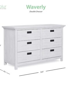 Evolur Waverly Double Dresser in Weathered White , 54x20.25x33 Inch (Pack of 1) 16 81TUGWAEiPL