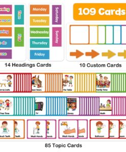 Godery Large Visual Schedule for Kids Chore Reward Chart,Bedtime Routine Chart for Toddlers,Double Side Schedule Board With 109 Cards for Home School Planner,Autism Learning Materials. 34 81TUGZ5DKZL