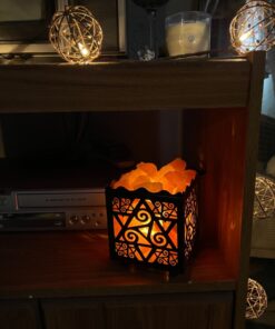 CRYSTAL DECOR Himalayan Pink Salt Lamp Basket & Dimmer Cord Bulb Star 29 81TVIbNUN7L 1