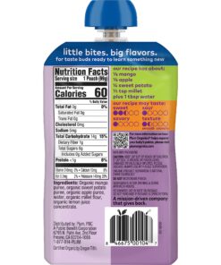 Plum Organics Stage 2 Organic Baby Food - Mango, Sweet Potato, Apple, and Millet - 3.5 oz Pouch (Pack of 12) - Organic Fruit and Vegetable Baby Food Pouch Mango,sweet potato,apple,millet 10 81TWEqULwL