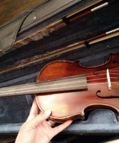 Mendini By Cecilio Violin - MV500+92D - Size 4/4 (Full Size), Black Solid Wood - Flamed, 1-Piece Violins w/Case, Tuner, Shoulder Rest, Bow, Rosin, Bridge & Strings - Adult, Kids Size: 4/4 (Full Size) 66 81TWIKhLML