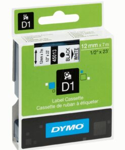Alternative view of DYMO 45013 D1 Tape Cartridge for Dymo Label Makers, Created Specifically for Your LabelManager and LabelWriter Duo Label Makers, 1/2-inch x 23 Feet, Black on White, Pack of 4